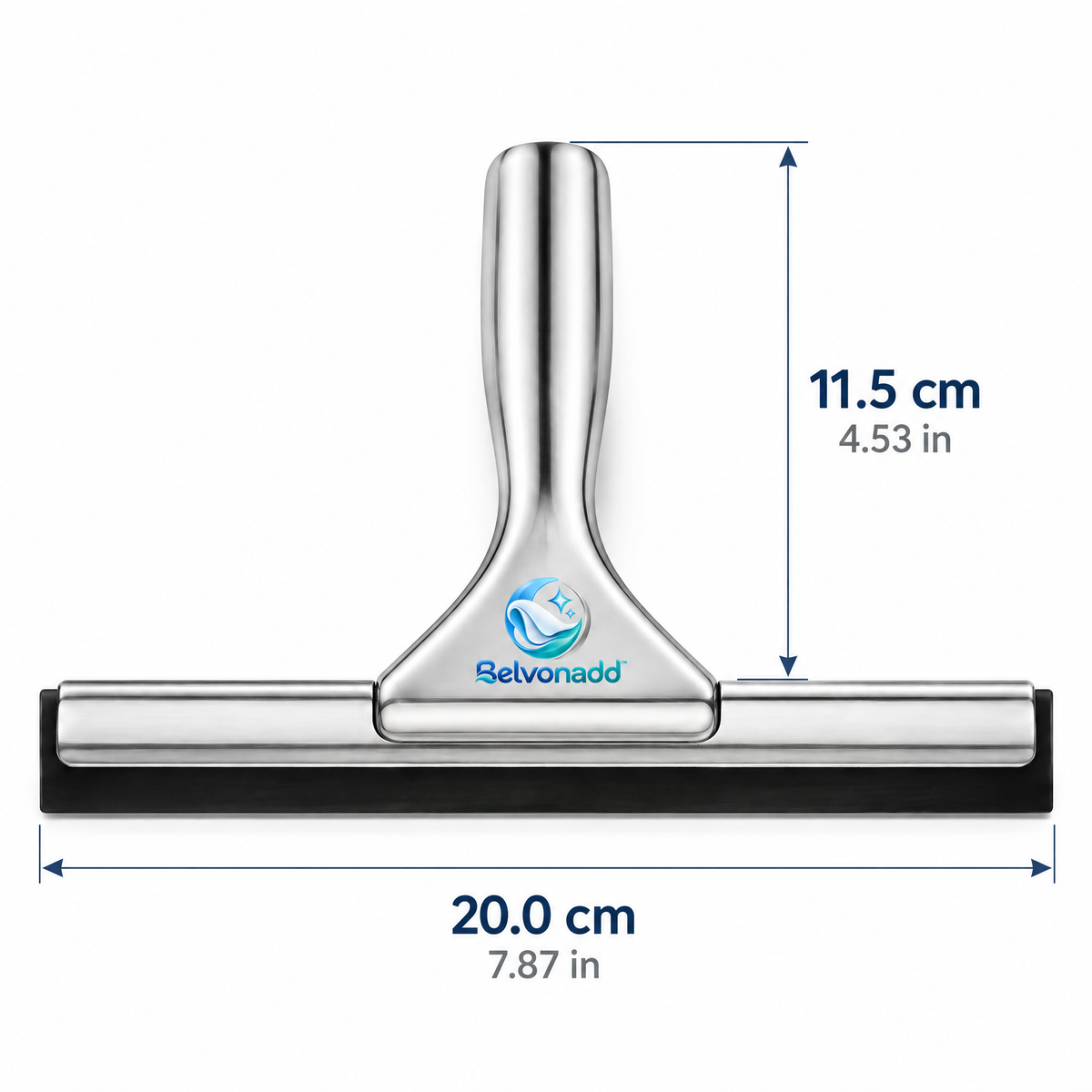 Belvonadd™ Shower Glass Squeegee – Stainless Steel Bathroom Wiper for Shower Doors, Mirrors & Tile Surfaces