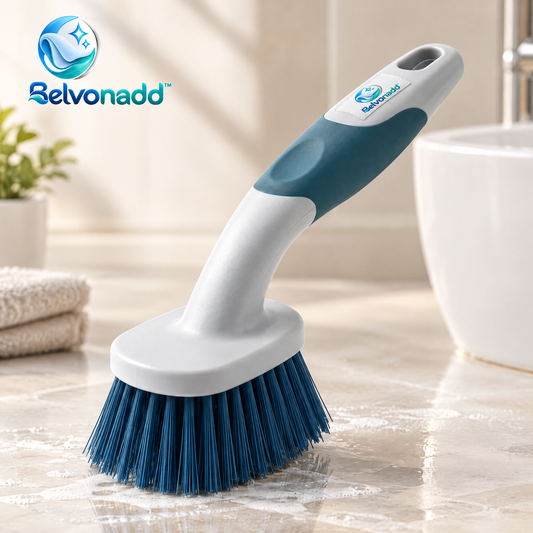 Belvonadd™ Bathtub Cleaning Brush – Heavy-Duty Bathroom Scrubber with Dense Bristles & Ergonomic Non-Slip Handle