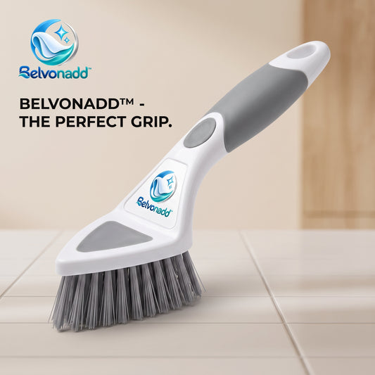 Belvonadd™ Corner Cleaning Brush – Angled Stiff-Bristle Bathroom Detail Scrubber for Grout Lines, Edges & Tight Spaces