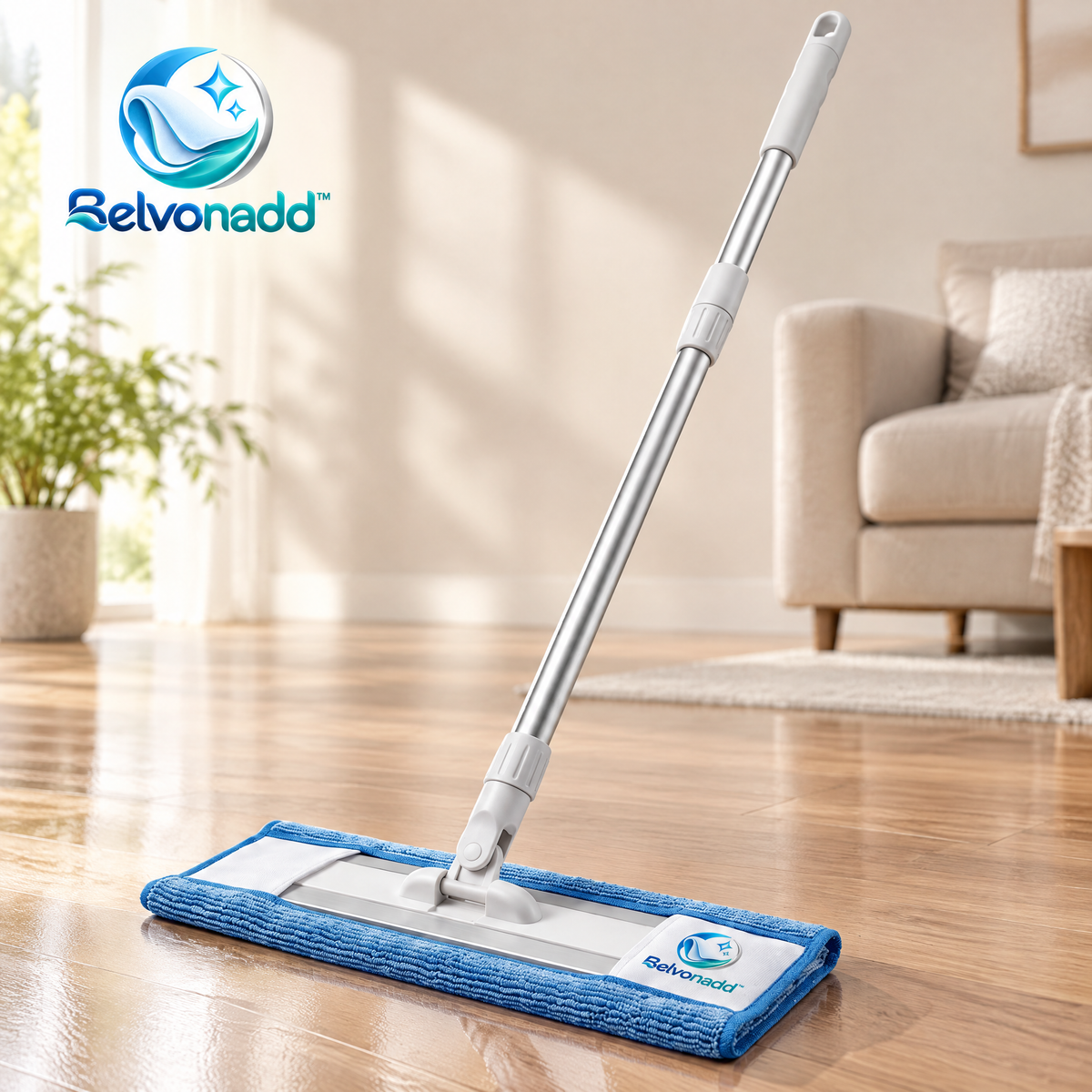 Belvonadd™ Microfiber Bathroom Cleaning Mop – Extendable Flat Mop for Bathroom Floors, Tile Walls & Quick-Dry Surface Cleaning