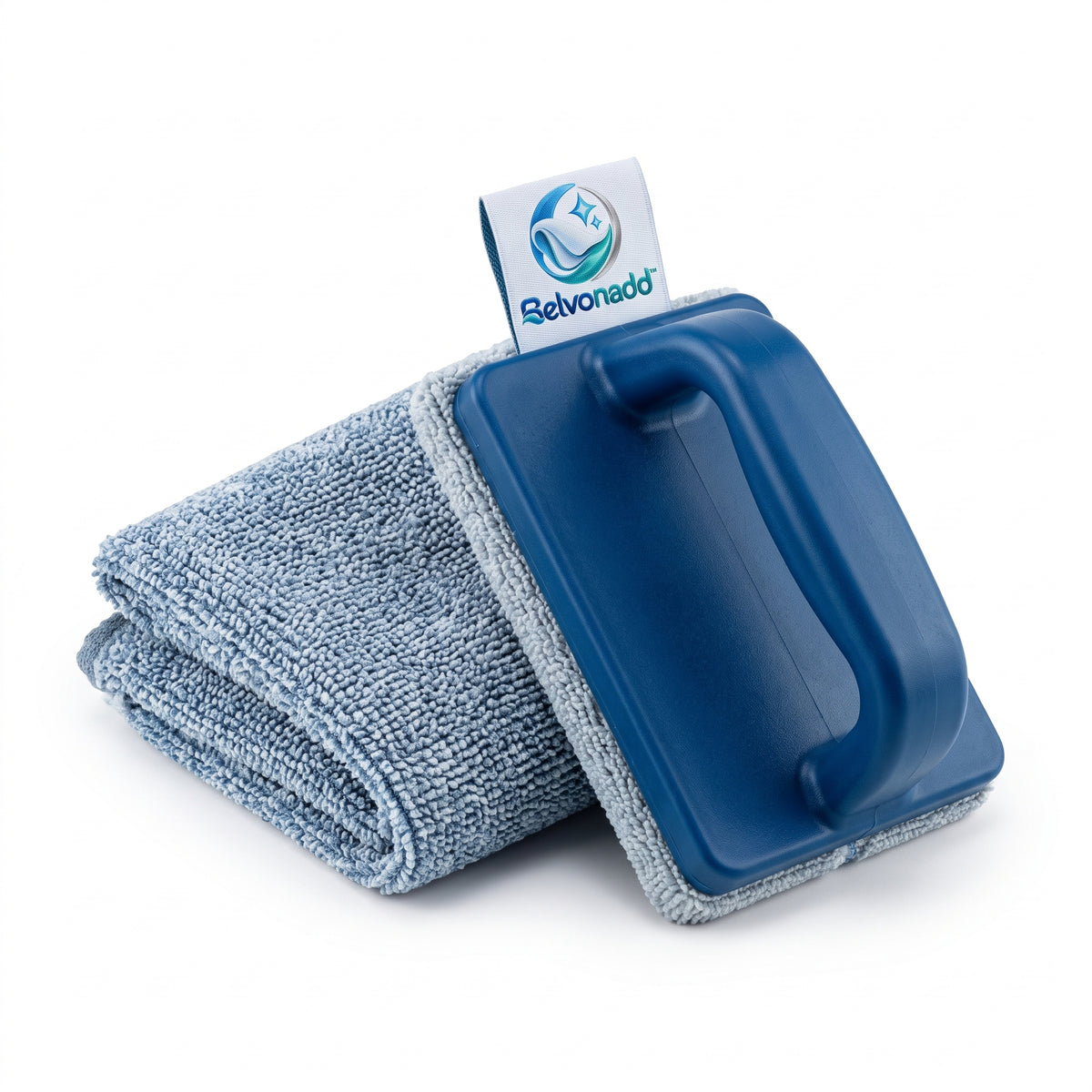 Belvonadd™ Limescale Cleaning Pad Set – Reusable Microfiber Scrubbing Pads with Handheld Grip for Shower Glass, Faucets & Bathroom Surfaces