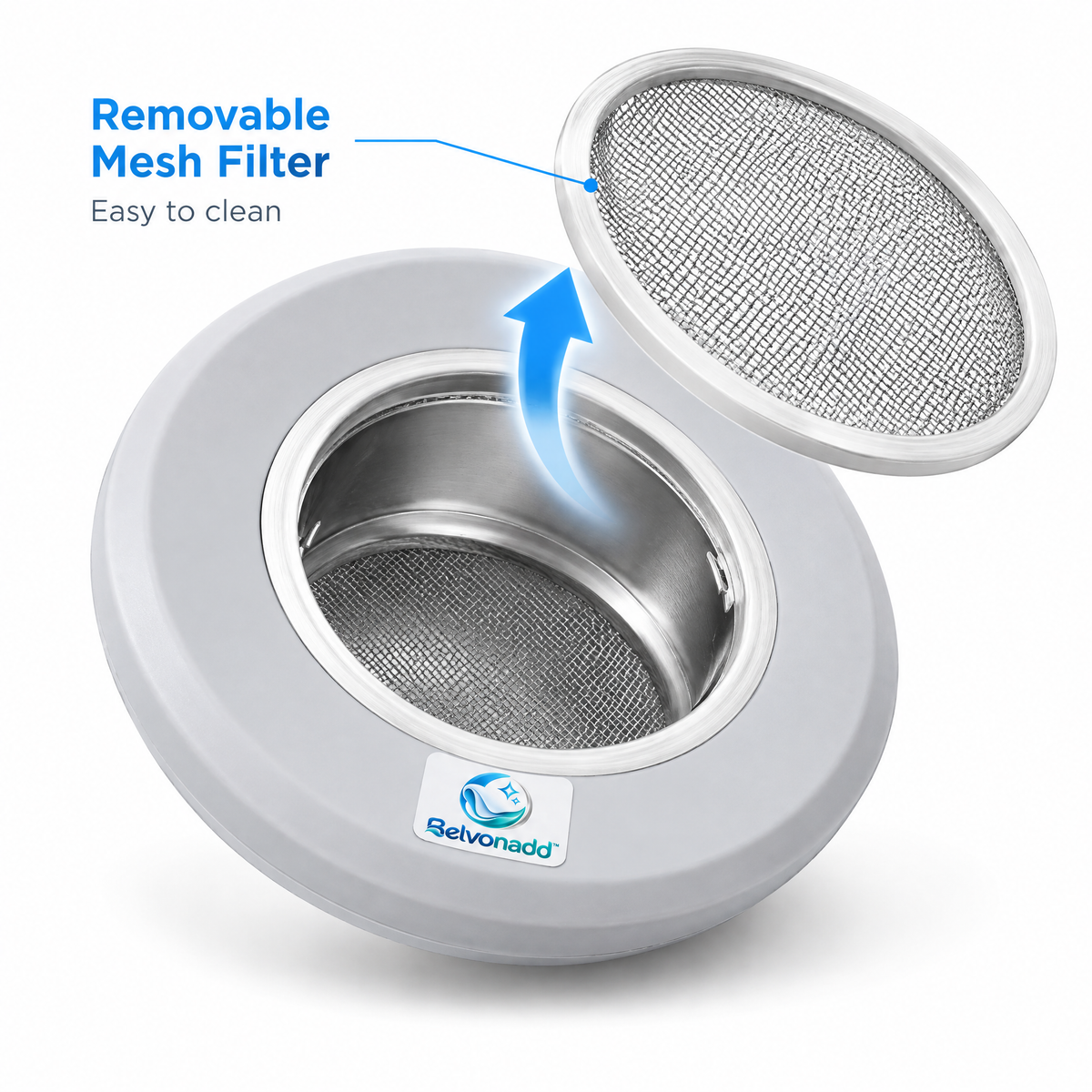 Belvonadd™ Drain Hair Catcher & Cleaning Tool – Stainless Steel Mesh Drain Strainer with Flexible Pipe Brush for Bathroom Sinks, Showers & Tubs