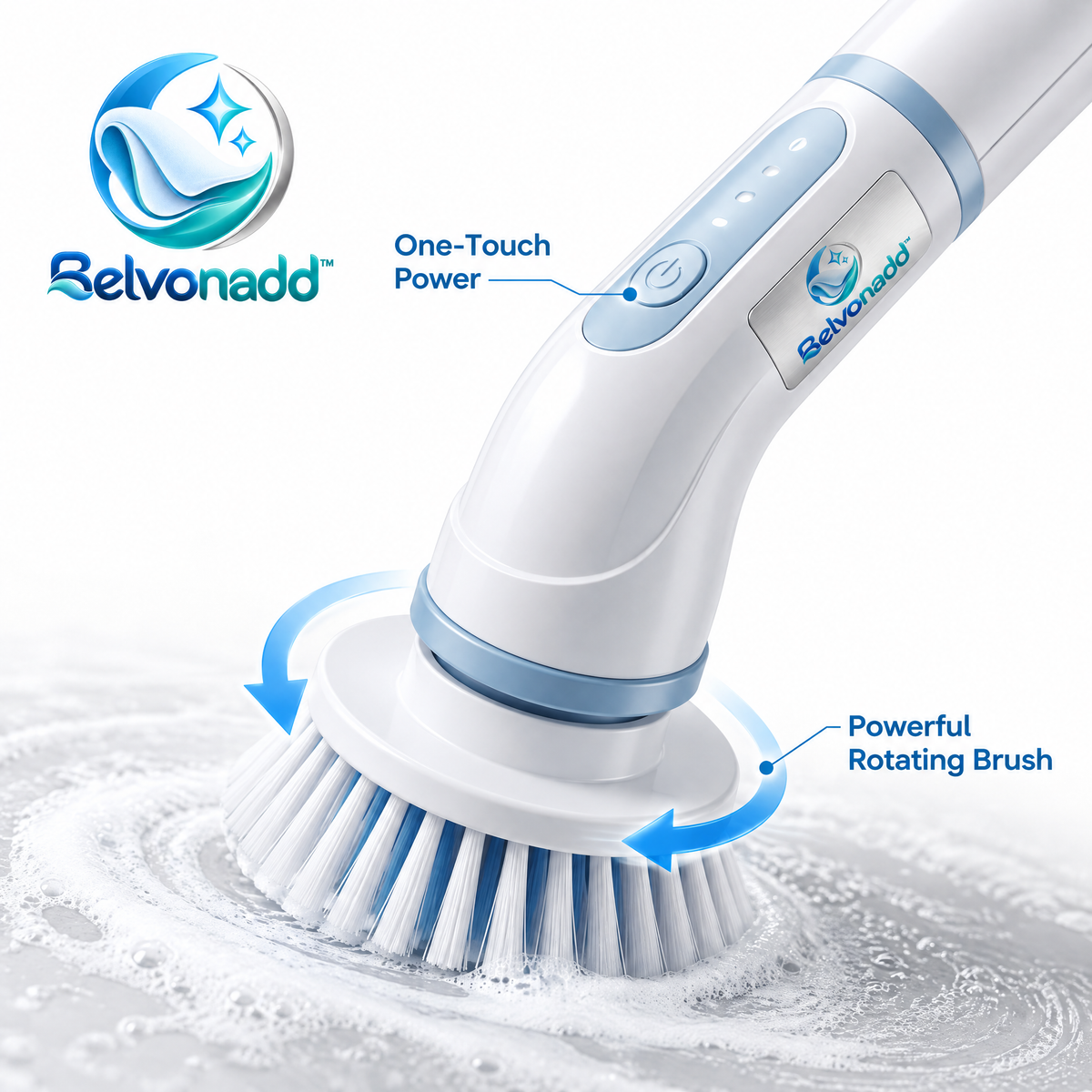 Belvonadd™ Electric Spin Scrubber – Cordless Power Cleaning Brush for Bathtub, Tile, Shower & Bathroom Surfaces