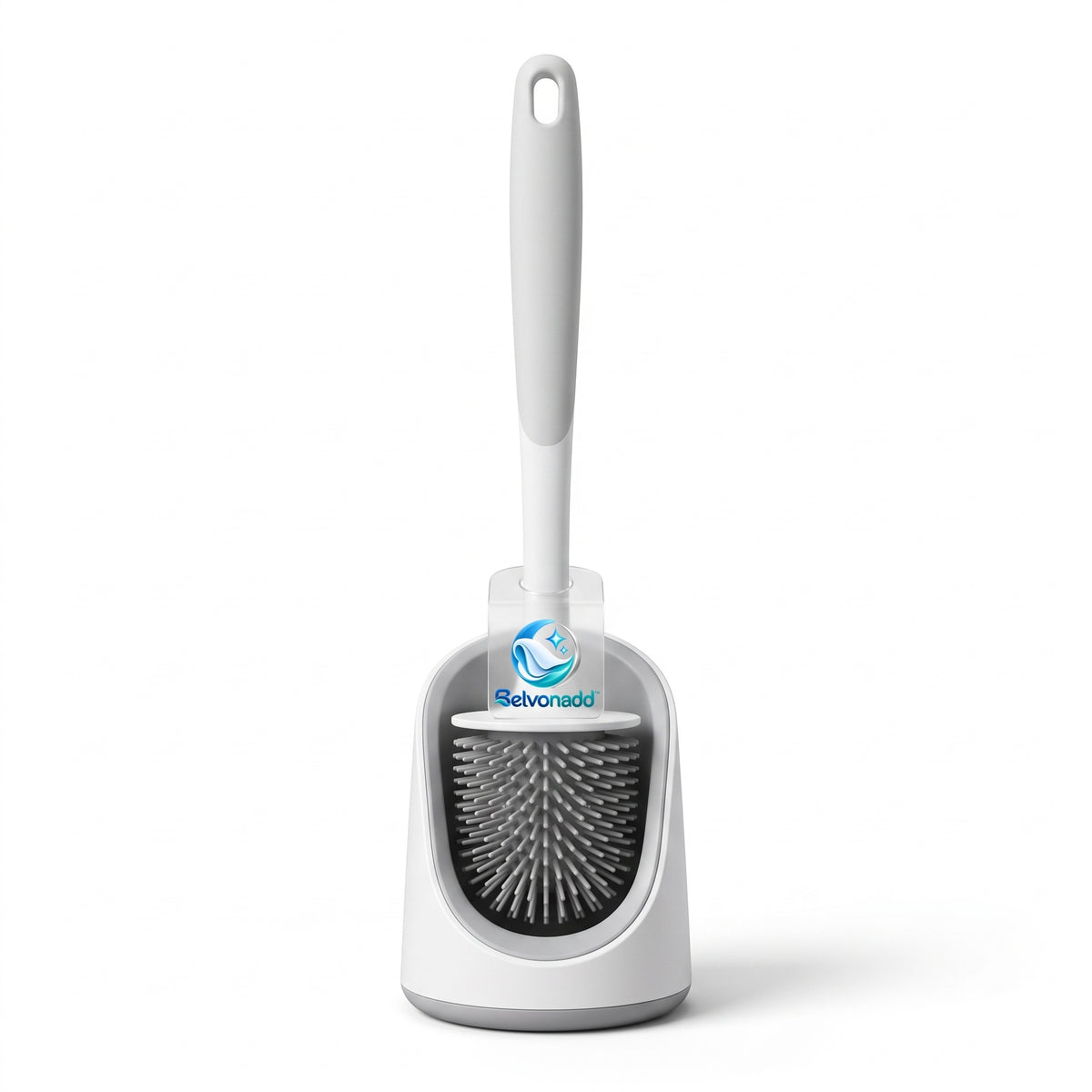 Belvonadd™ Silicone Toilet Brush – Flexible Bristle Bathroom Cleaner with Long Handle, Quick-Dry Holder & Compact Storage Base